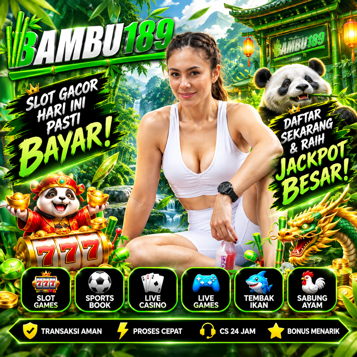 Tampilan platform BAMBU189 dengan desain modern dan responsif